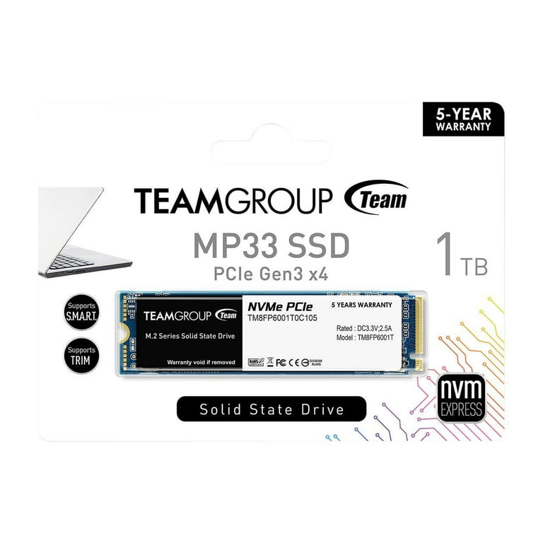 Team Group MP33 M.2 2280 1TB PCIe 3.0 X4 with NVMe 1.3 3D NAND Internal Solid