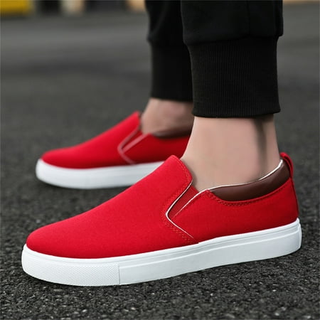 

Huilaibazo Casual Shoes For Men Fashion Solid Color Canvas Flat Bottom Comfortable Running Casual Shoes