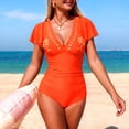 thumbnail image 6 of Vhkiploz Summer Swimsuits for Women Ruffle Mesh Hollow Backless 1 Piece Tankini Bathing Suits conservative Bikini Swimsuits, 6 of 6