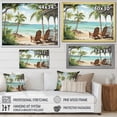 thumbnail image 4 of Designart "Chairs by the Beach in Island Serenity" Coastal Framed Wall Art Decor - Coastal Green Coastal Tropical Entryway Framed Wall Art, 4 of 6