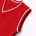 thumbnail image 6 of mgoYE Girls Boys Sweater Vest Cotton Kids Uniform Vest V-Neck Sleeveless Knit Pullover for Boy Girls Toddler(Red,10-11 Years), 6 of 9