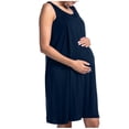 thumbnail image 1 of Robe pour Femmes, Robe d'Allaitement à Manches Courtes et Col Rond pour l'Accouchement, Rayonne Spandex Respirante, Nuisette Trapèze, 1 of 7