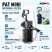Aquael Pat Mini Internal Aquarium Filter for Small Freshwater Fish Tanks, Adjustable Flow Sponge Filter with Aeration Tube, Up to 31 Gallons