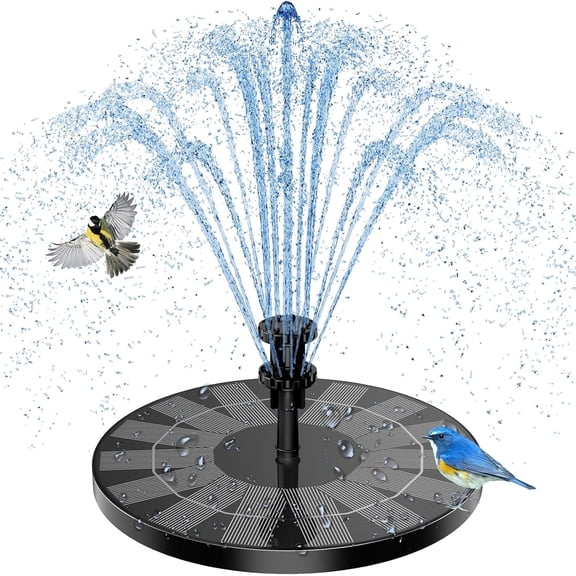 3.5W Outdoor Floating Solar Garden Fountain Pump with 6 Nozzles, Solar-Powered Water Feature for Bird Bath, Aquarium, Pond & Garden (1 Piece)
