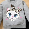 thumbnail image 5 of CAICJ98 Toddler Kids Children Baby Girls Long Sleeve Cute Cartoon Animals Tops Blouse Leopard Print Pants Trousers Outfits Set 2PCS Clothes Grey,Size 12-24 Months, 5 of 7