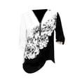 thumbnail image 1 of adviicd Button-Down Shirts Summer Tops For Women Women's 2023 Summer Casual T-Shirt V-Neck Scoop Tunic Tops for Leggings Loose Blouse Shirt B XXL, 1 of 3
