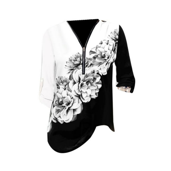 adviicd Button-Down Shirts Summer Tops For Women Women's 2023 Summer Casual T-Shirt V-Neck Scoop Tunic Tops for Leggings Loose Blouse Shirt B XXL