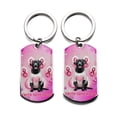 thumbnail image 2 of Faith Love Hope Labrador Retriever Breast Cancer Awareness Survivor Stainless Steel Keychain Lab Dog Lover Gifts Collar Charm Tag Keyring - 02017, 2 of 5