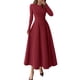 thumbnail image 1 of Vestido Midi Burdeos de Manga Larga y Corte A PRETTYGARDEN Talla M, 1 of 8