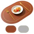 thumbnail image 1 of Bangcool Table Mat Faux Leather Reversible Waterproof Dining Mat Place Mat for Kitchen, 1 of 10