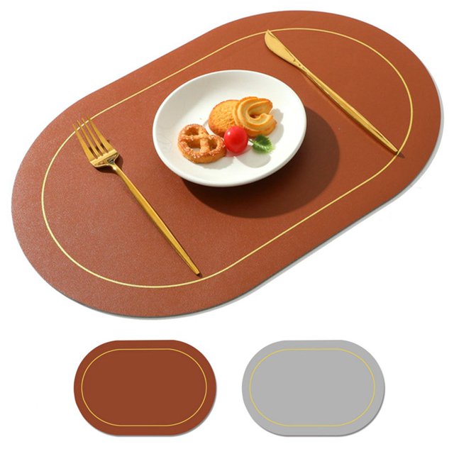 Bangcool Table Mat Faux Leather Reversible Waterproof Dining Mat Place Mat for Kitchen