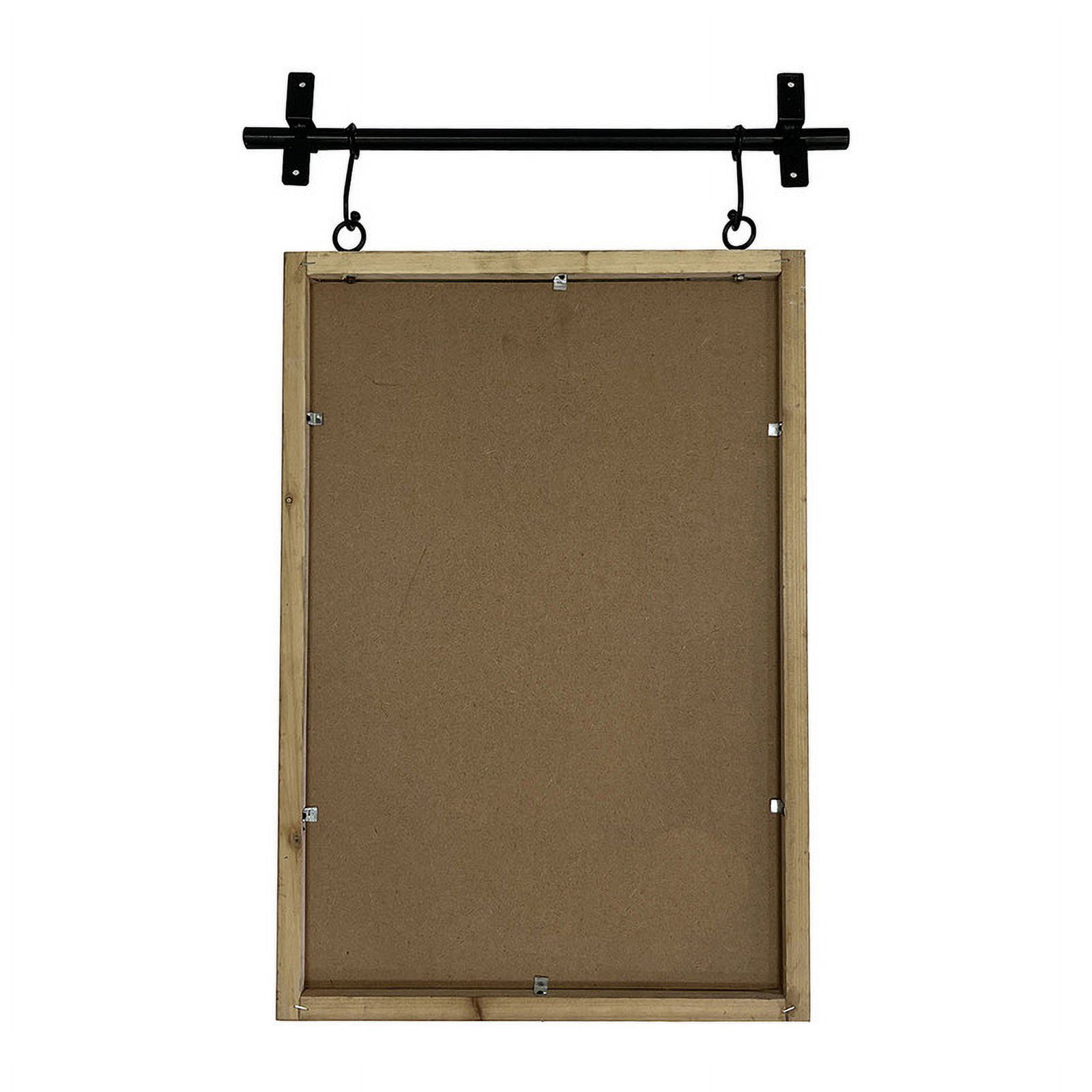 Lorae Wood & Metal Distressed Farmhouse Wall Mirror