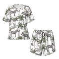 thumbnail image 4 of Lsque Palm Trees Zebra Women's Short-Sleeved Pajama Set - 2 Piece Soft and Lightweight Sleepwear Set-Large, 4 of 9
