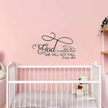 Inspirational Christian Wall Decal - "God is within her. She will not fall"