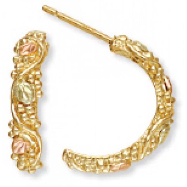 Landstroms G LER561P Black Hills Gold Powder Coated Hoop Earrings