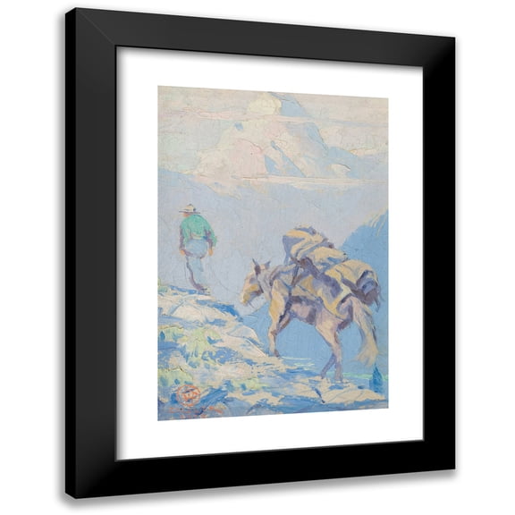 Eustace Paul Ziegler 11x14 Black Modern Framed Museum Art Print Titled - On the Trail (Alaska) (1923)