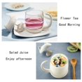 thumbnail image 3 of Hweilai Cute cat glass tea cup with fish tea infuser, 3 of 5