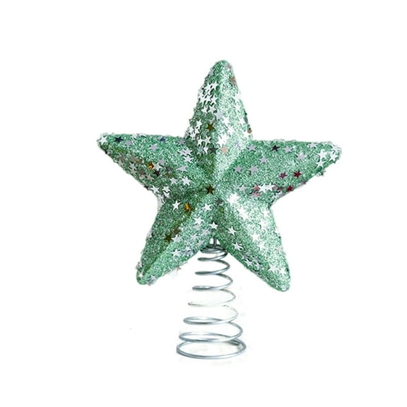 Fasiaou Christmas Tree Toppers Xmas Glitter Hollow Star Treetop Topper for Christmas Tree Decoration, Christmas Decorations for Home, Christmas Gifts for Family(Mint Green)
