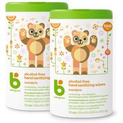 Angle View: Babyganics Alcohol-Free Hand Sanitizing Wipes Bulk, Mandarin, 200 Count, (100 Count, 2 Pack), Moisturizing & Non-Allergenic