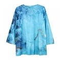 thumbnail image 2 of Hauts d'Été Décontractés pour Femmes Imprimés Col Ample Chandail Blouses, 2 of 5