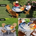 thumbnail image 4 of Oil Painting Round Tablecloth for 45-54 Inch Tables,Fitted Table Cover with Elastic Edge,Modern Abstract Colorful Smear Aesthetic Waterproof Outdoor Table Cloth Protector for Patio Garden Dinner, 4 of 9