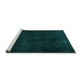 thumbnail image 2 of Ahgly Company Machine Washable Indoor Square Abstract Turquoise Blue Modern Area Rugs, 3' Square, 2 of 4