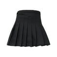 thumbnail image 4 of Flmtop Mini Pleated Solid Color High Waist Tennis Skater Short Skirt Black L, 4 of 10