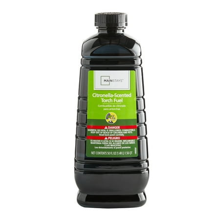 Mainstays Citronella-Scented Torch Fuel, 50 oz Easy Pour Bottle, for Patio, Garden, and Backyard Torches & Tabletop Use