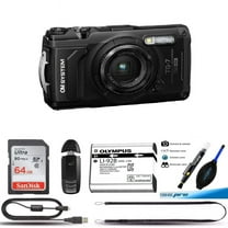 OM SYSTEM Tough TG-7 Digital Camera (Black) - PixiBytes Bonus Bundle