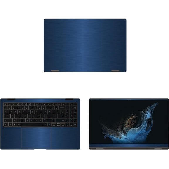 ive  for The Galaxy Book2 Pro 360 15 (15.6" Screen) Laptop Blue Texture Brushed Aluminum Vinyl Cover wrap BAGalaxybk2pro360_15Blue