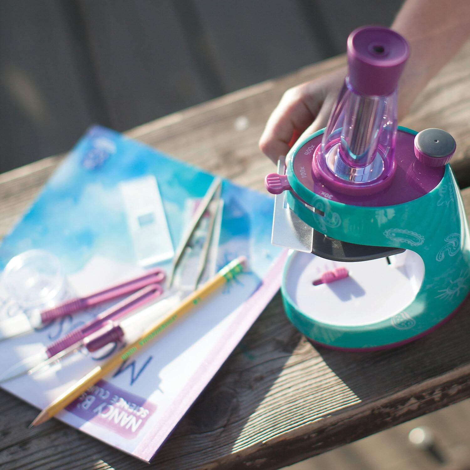 Nancy Bs Science Club Microscope & Activity Journal, STEM Set for Kids Ages 8 and up