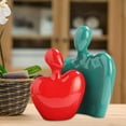 thumbnail image 1 of Esculturas Abstractas para Parejas, Adorno de Personaje Cariñoso, Artesanías Modernas, Estatua de Cerámica para Amantes, Mesa, Comedor, Hogar, Regalo , Verde y rojo perfecl Pareja estatua, 1 of 8
