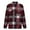 Red, variant on IROINNID Men's Woolen Turndown Lapel Long Sleeve Plaid Leisure Single-breasted Woolen Shirt Jacket Top