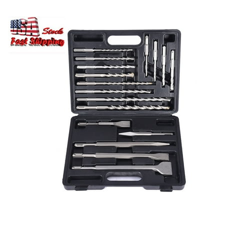 

17pc Hammer Drill SDS+ Plus Bit Bits Chisel Set Concrete Fits