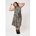thumbnail image 3 of Leota Women's Sleeveless Mindy Dress in Inky Zebra (Curve) White Size 3X, 3 of 3