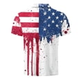 thumbnail image 4 of Jinhomg Mens Summer Graphic Shirts Patriotic4Th of July American Flag Tees Casual Comfy Short Sleeve Button Up Polos Shirt Big And Tall Independence Day Party Tops White XXL, 4 of 5