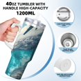 thumbnail image 3 of Lsque Airplane Shark Pattern 40 OZ Ice Bully Cup with Handle and Straw, Double Wall Stainless Steel Tumbler Travel Coffee Cup with Lid for Christmas Present, 3 of 8
