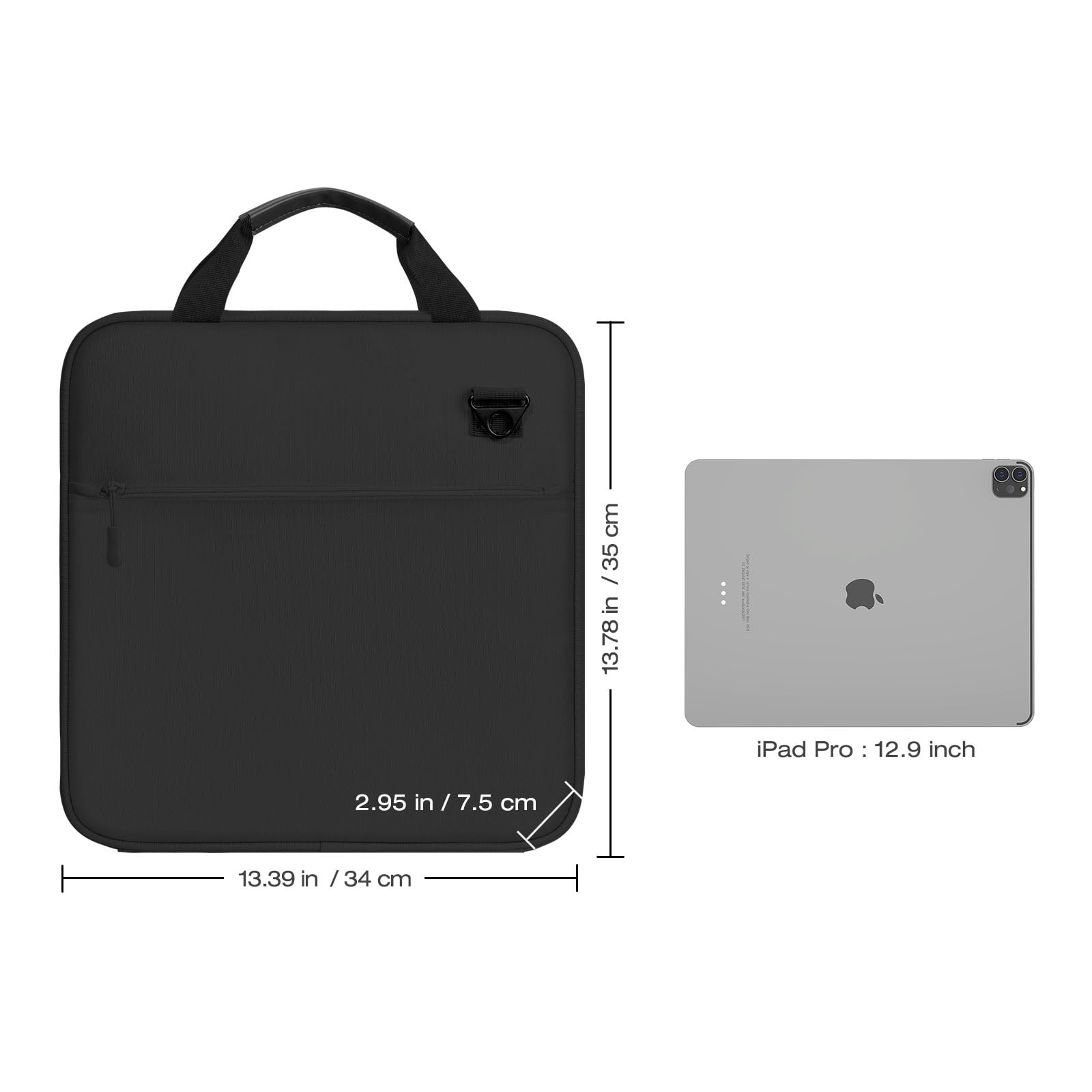 MoKo Zipper Binder, 2 inch 3 Ring 500 Sheet Capacity Multi-Pocket Binder, Black