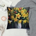 thumbnail image 2 of JRXY  Bouquet of Daffodils Print Corduroy Throw Pillow Covers Soft Square Throw Pillow Case Home Decor for Sofa Living White, 2 of 5