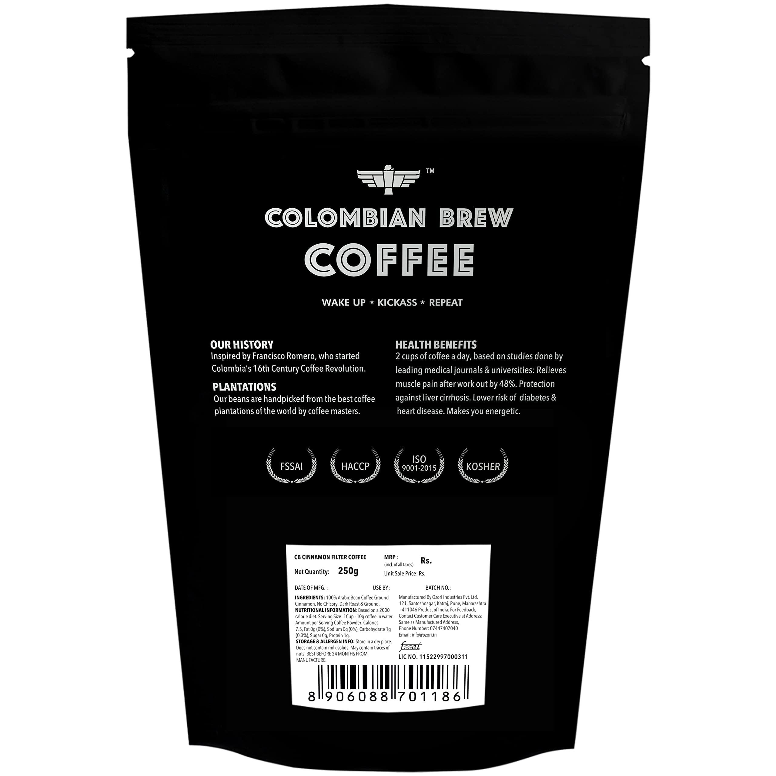 Colombian Brew Arabica Espresso Filter Coffee Powder, Roast