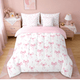 thumbnail image 2 of jejeloiu Kawaii Bow Twin Bedding Sets 7-Piece,Girls Bow Knot Bedding Comforter Set,Pink White Flower Sheet Sets For Child,Breathable Bedroom Decorative Reversible, 2 of 8