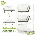 thumbnail image 6 of Outdoor Sofa, Woven Rattan Patio Furniture, Convertible Daybed or Double Chair with Adjustable Armrests, Cushions and Pillows for Yard, Porch, Pool, Brown Lounger & Beige Pillowcase, 6 of 7