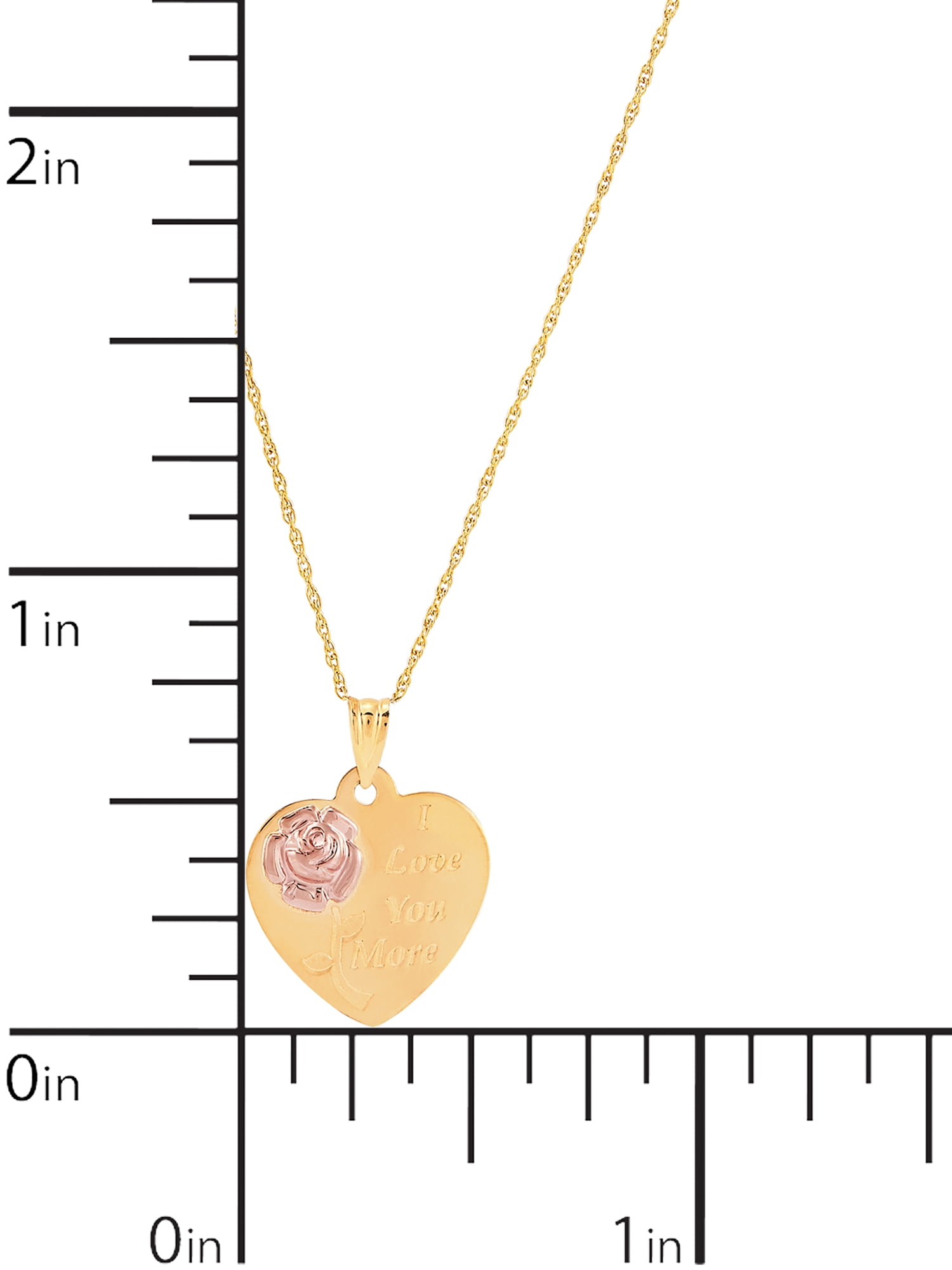 Brilliance Fine Jewelry 10K Yellow and Pink Gold Flower Heart Disk on Gold Filled Necklace,18"