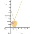 thumbnail image 4 of Brilliance Fine Jewelry 10K Yellow and Pink Gold Flower Heart Disk on Gold Filled Necklace,18", 4 of 5
