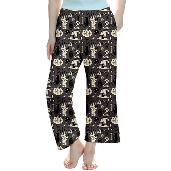 Gelikeya Boys Girls Halloween Pajama Pants Casual Elastic Waist Pj Pants Soft Comfy Kids Clothes 3-14Y (Brown, 9-10 Years)