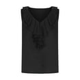 thumbnail image 2 of CLOISE Tank Tops for Women Black Summer V Neck Loose Casual T Shirts Fashion Sleeveless Solid Ruffles Comfy Blouse XL, 2 of 7