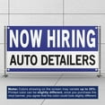 thumbnail image 3 of Now Hiring Auto Detailers 13 oz Heavy Duty Vinyl Banner Car Detailer Jobs Available Help Wanted Sign for Business Advertising Indoor/Outdoor Single-Sided with Metal Grommets (4x6 ft, Wh & Bl & Bk), 3 of 6