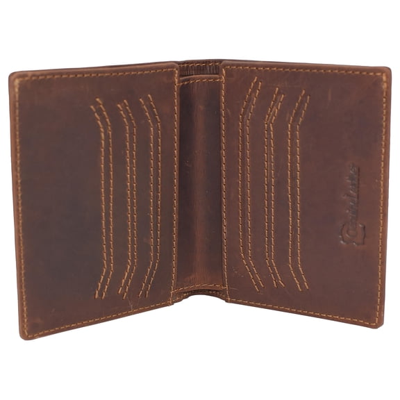 Mens Slim Bifold Vintage Leather Wallet RFID Blocking Vertical Credit Card Slots Holder Wallets for Men