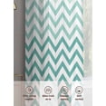 thumbnail image 6 of Teal Chevron Sheer Curtains 96 Inch Length 2 Panels Set, Ombre Geometric Ocean Wave V-shaped Voile Window Treatment Semi Sheer Long Curtains Drapes for Bedroom/Living Room/Kitchen 52"x96"x2, 6 of 7