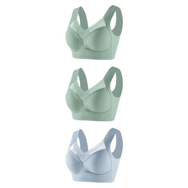 Timegard Womens Plus Size Bras No Underwire Full Coverage Mesh Breathable Comfort Everyday Bralette